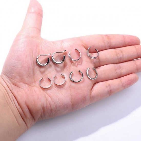 Ear Cuff Earrings For Women Non Pierced Cubic Zirconia Round Huggie Hoop Cartilage Clip On Conch Earring Cuffs Ear Cuff Earrings For Women Non Pierced Cubic Zirconia Round Huggie Hoop Cartilage Clip On Conch Earring Cuffs
